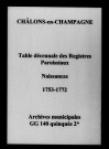 Châlons-sur-Marne. Tables décennales des registres paroissiaux des naissances 1753-1772