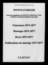 Pontfaverger. Naissances, mariages, décès, publications de mariage 1873-1877