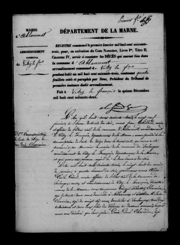 Ablancourt. Décès 1863-1872