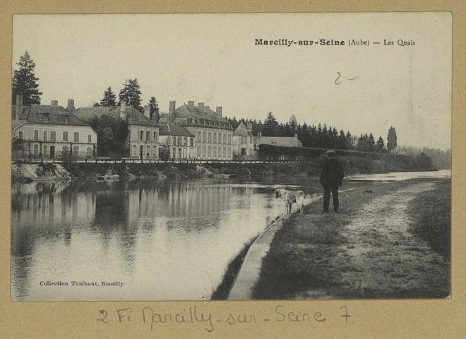 MARCILLY-SUR-SEINE. Les Quais / S.L. Simonet, photographe à Braine-sur-Seine. Collection Thiébaut, Romilly 