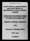 Saint-Remy-en-Bouzemont. Naissances, mariages, décès 1792-an X