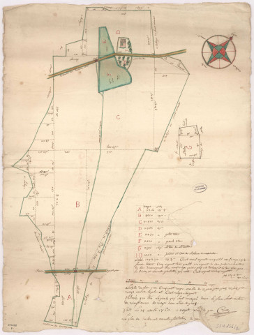 Plan des buissons et nouvelles plantations de Montrieul Cne Sermiers (1760), Crion