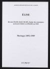 Élise. Mariages 1892-1909