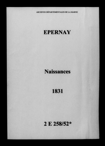 Épernay. Naissances 1831