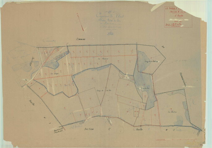Thoult-Trosnay (Le) (51570). Section A2 échelle 1/2500, plan mis à jour pour 01/01/1933, non régulier (papier)
