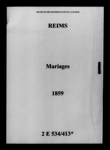 Reims. Mariages 1859