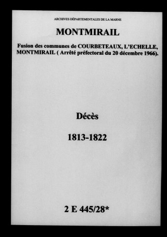 Montmirail. Décès 1813-1822