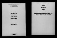 Mardeuil. Baptêmes, mariages, sépultures 1692-1739