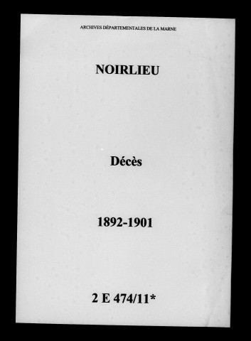 Noirlieu. Décès 1892-1901