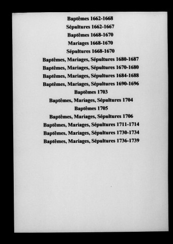Mécringes. Baptêmes, mariages, sépultures 1570-1739