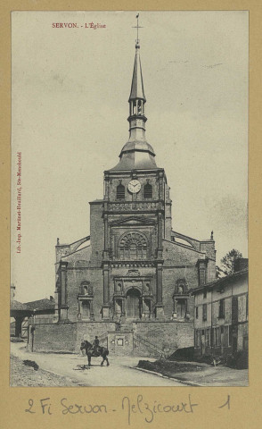 SERVON-MELZICOURT. Servon - L'Église. Sainte-Menehould Édition Martinet-Heuillard (51 - Ste-Menehould imp Martinet-Heuillard). [vers 1910] 