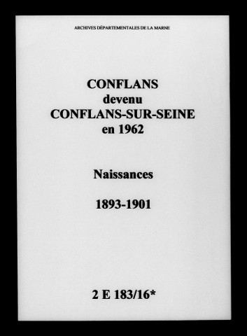 Conflans. Naissances 1893-1901