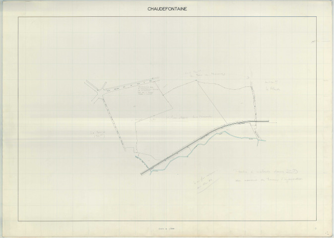 Chaudefontaine (51139). Section ZD2 échelle 1/2000, plan remembré pour 1971 (section ZD 2e feuille), plan régulier (papier armé)
