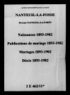 Nanteuil-la-Fosse. Naissances, publications de mariage, mariages, décès 1893-1902