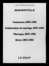 Hermonville. Naissances, publications de mariage, mariages, décès 1893-1902