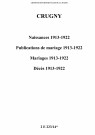Crugny. Naissances, publications de mariage, mariages, décès 1913-1922