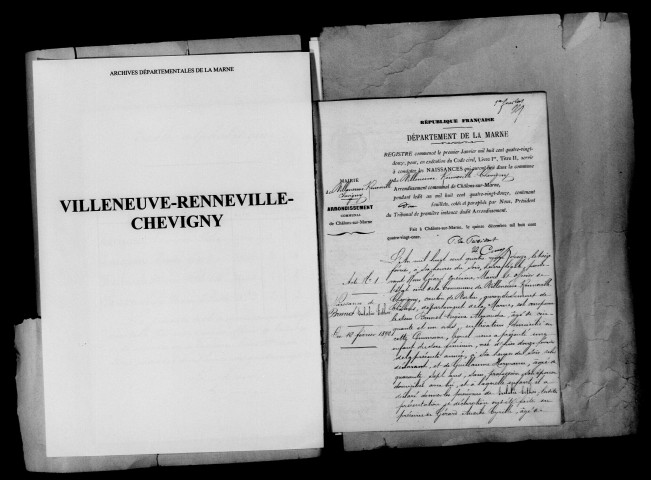 Villeneuve-Renneville-Chevigny. Naissances 1892