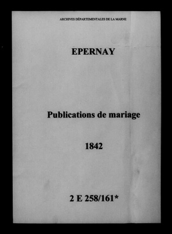 Épernay. Publications de mariage 1842
