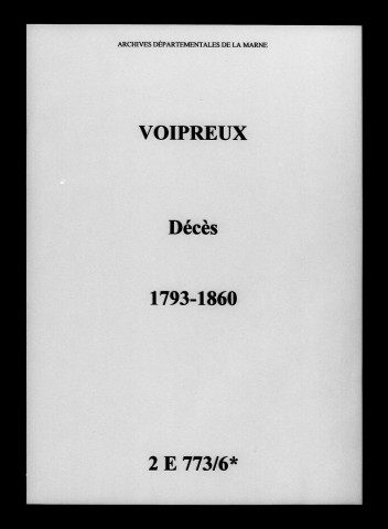 Voipreux. Décès 1793-1860