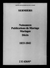 Sermiers. Naissances, publications de mariage, mariages, décès 1833-1842