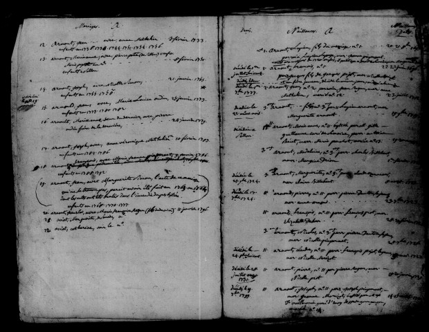 Gourgançon. Table alphabétique des baptêmes, mariages, sépultures et des naissances, mariages, décès 1693-1813
