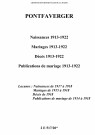 Pontfaverger. Naissances, mariages, décès, publications de mariage 1913-1922