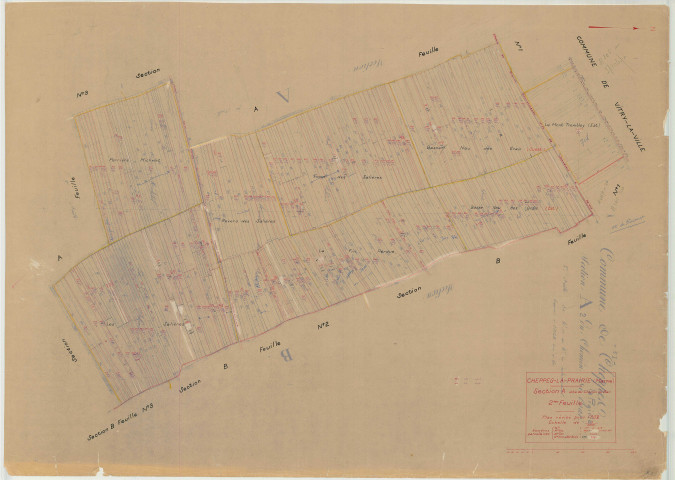 Cheppes-la-Prairie (51148). Section A2 échelle 1/2500, plan mis à jour pour 1952, plan non régulier (papier)