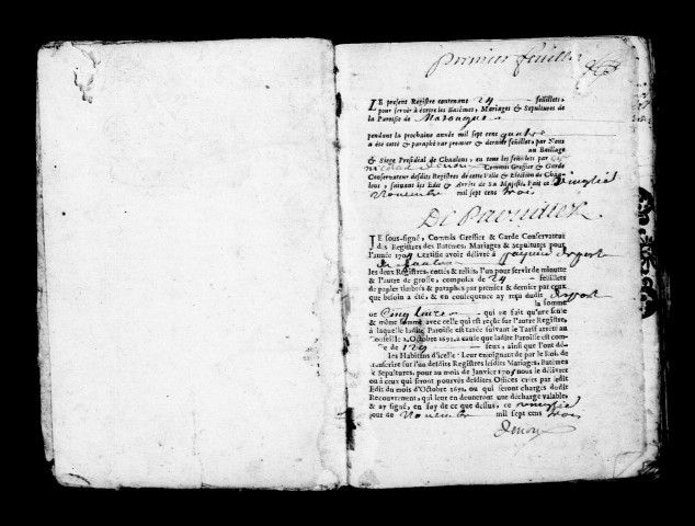 Matougues. Baptêmes, mariages, sépultures 1704-1714