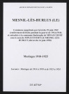 Mesnil-lès-Hurlus (Le). Mariages 1910-1925