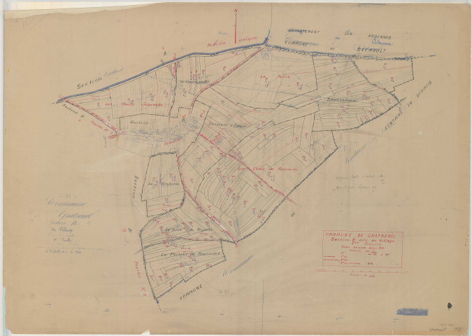 Gratreuil (51280). Section B2 échelle 1/2500, plan mis à jour pour 1934, plan non régulier (papier)