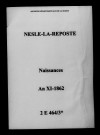 Nesle-la-Reposte. Naissances an XI-1862