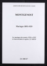 Montgenost. Mariages 1893-1927