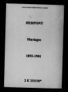 Herpont. Mariages 1892-1901