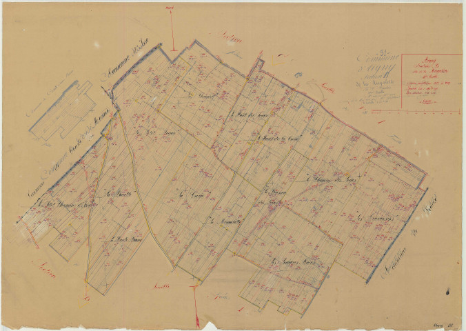 Aigny (51003). Section B2 échelle 1/2500, plan mis à jour pour 1935, plan non régulier (papier)