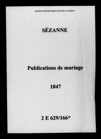 Sézanne. Publications de mariage 1847