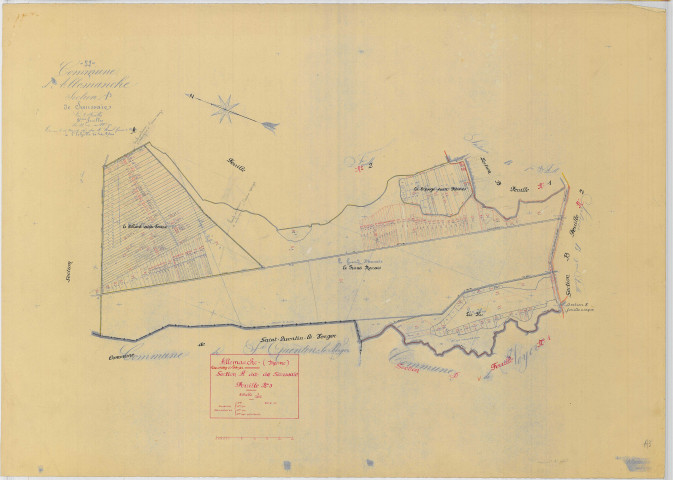 Allemanche-Launay-et-Soyer (51004). Section A3 échelle 1/2500, plan mis à jour pour 01/01/1936, non régulier (papier)