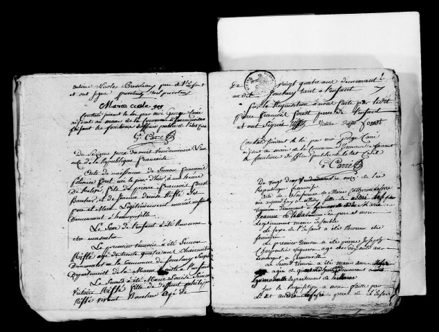 Hermonville. Naissances, publications de mariage, mariages, décès an XI-1810