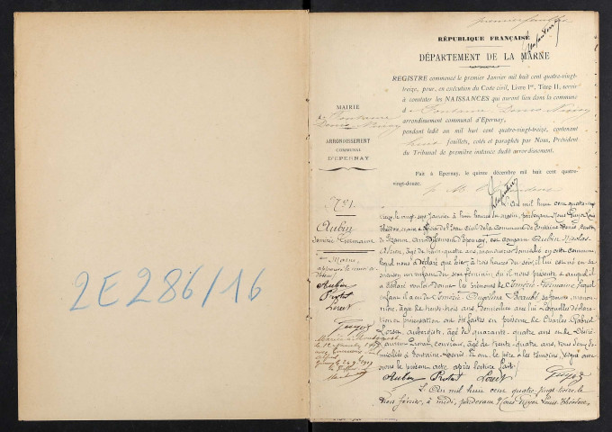 Fontaine-Denis-Nuisy. Naissances 1893-1912