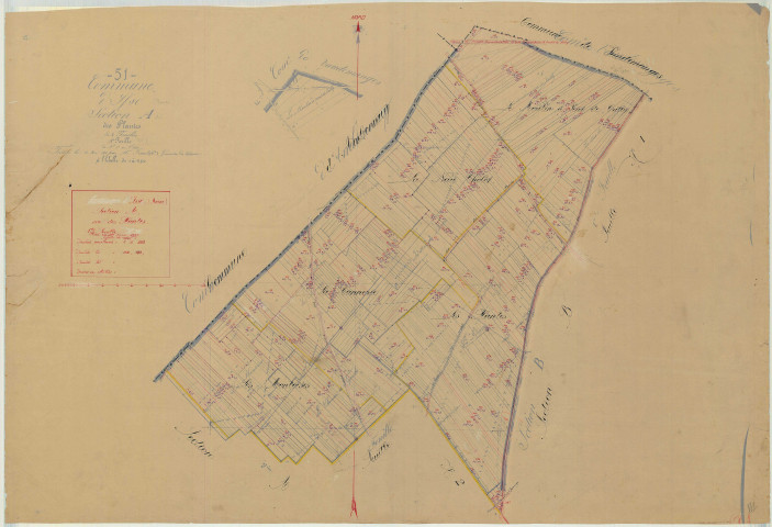 Isse (51301). Section A1 échelle 1/2500, plan mis à jour pour 1937, plan non régulier (papier)