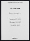 Charmont. Naissances, mariages, décès 1911-1915 (reconstitutions)