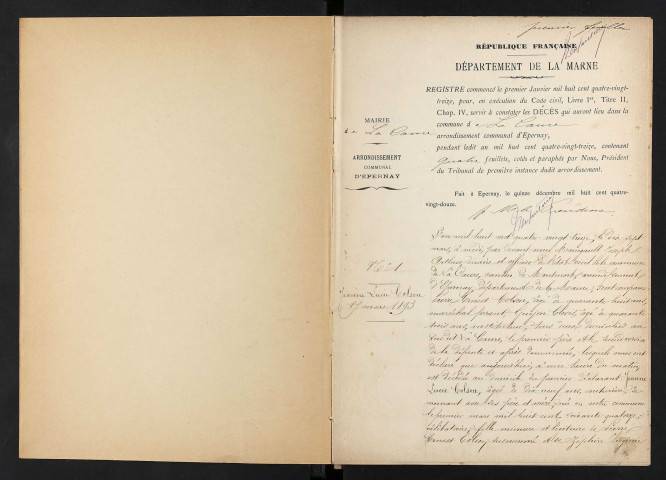 Caure (La). Décès 1893-1929