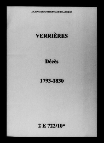 Verrières. Décès 1793-1830