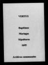 Vertus. Baptêmes, mariages, sépultures 1695