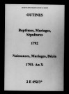 Outines. Naissances, mariages, décès 1792-an X