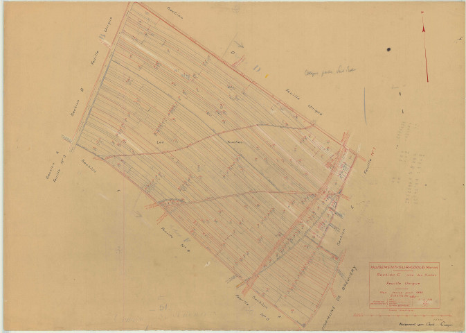 Nuisement-sur-Coole (51409). Section C échelle 1/2500, plan mis à jour pour 1935, plan non régulier (papier)
