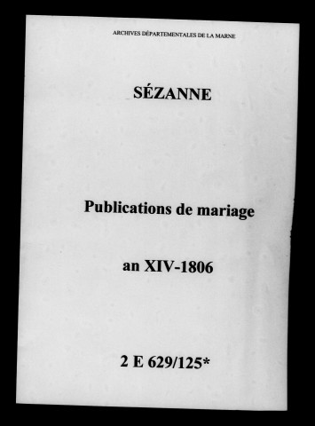 Sézanne. Publications de mariage an XIV-1806