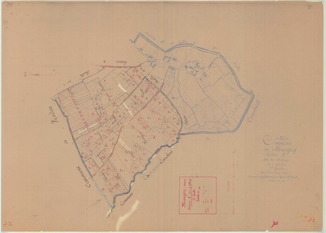 Margny (51350). Section A2 échelle 1/2500, plan mis à jour pour 01/01/1933, non régulier (papier)