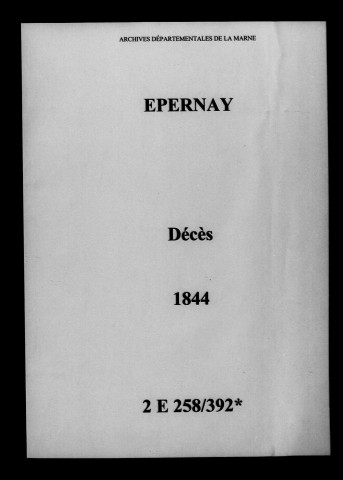 Épernay. Décès 1844