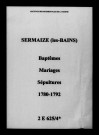 Sermaize-sur-Saulx. Baptêmes, mariages, sépultures 1780-1792