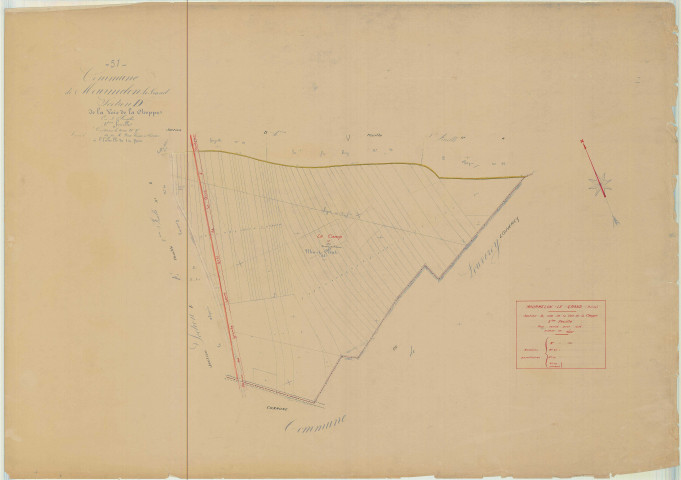 Mourmelon-le-Grand (51388). Section D5 échelle 1/2000, plan mis à jour pour 1935, plan non régulier (papier)